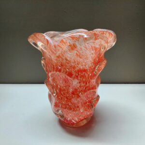 Antigo vaso de murano cor de abóbora